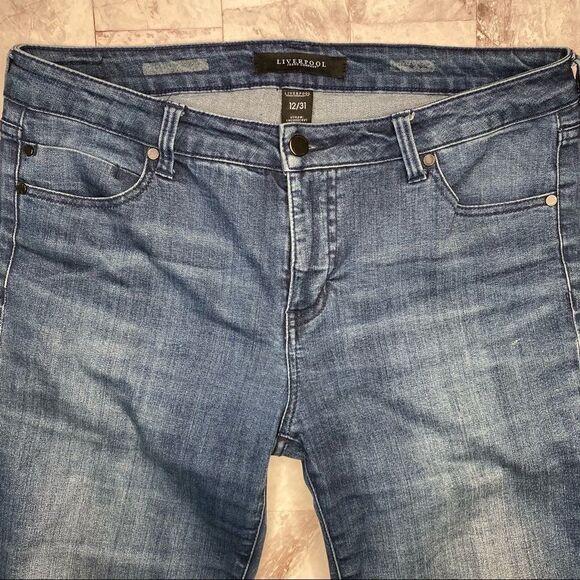LIVERPOOL JEANS Low Rise Dark Blue Skinny Denim Jeans - Size 12 / 31 - Picture 2 of 10